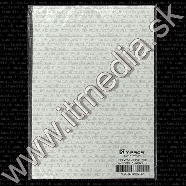 Image of Mirror **Cotton Canvas** Photo Paper A4 260g (20pk)***OEM*** (IT8722)